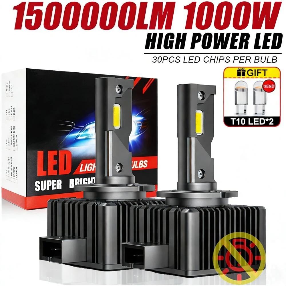 

D1S D3S LED Headlight Canbus 1000W 1500000LM D4S D2S D8S Auto Bulbs Two-sided D1R D2R D3R D4R Car Lamp Xenon HID 6000K 12V 24V