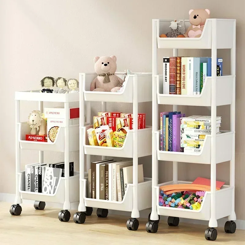 

Kitchen Storage Trolley Bookshelf Slit Storage Cabinet Bathroom Living Room Home Organizer Rack Kitchen Corner Narrow