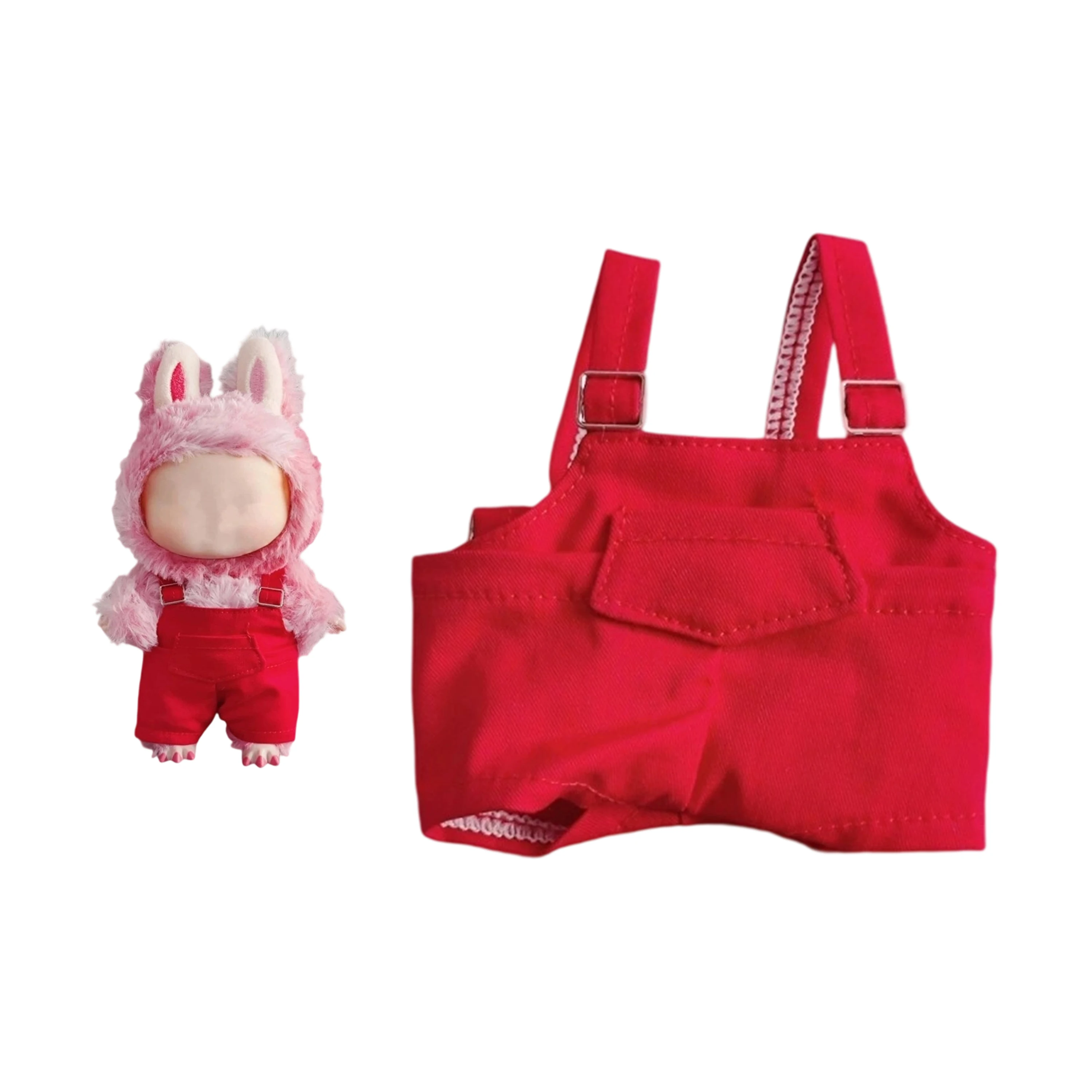 

17cm Clothes for Labubu Outfit Accessories For Korea Kpop Exo Idol V1 V2 Pocket overalls Clothing Gift