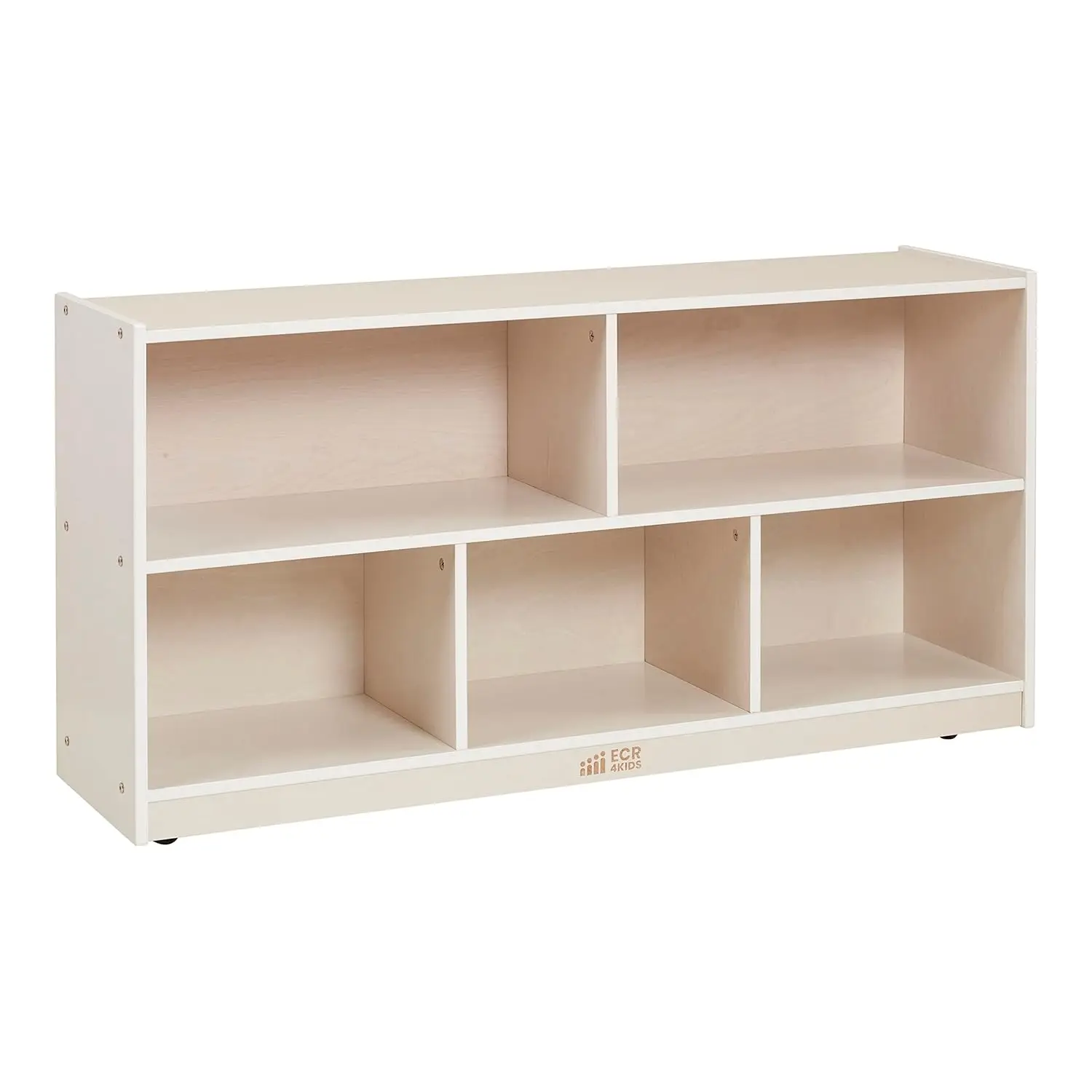 Compartment Mobile Storage Cabinet, 24in, Classroom Furniture, White Wash