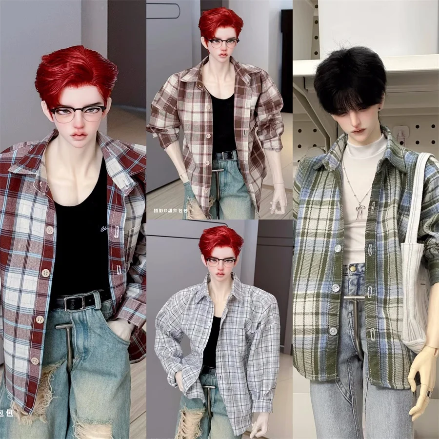 BJDドール服 Tシャツ おもちゃ 男の子 女の子 子供 ハンサムトップ キュートコート レッド グレー オールマッチ カジュアル ID75 1/4 ギフト ドールアクセサリー