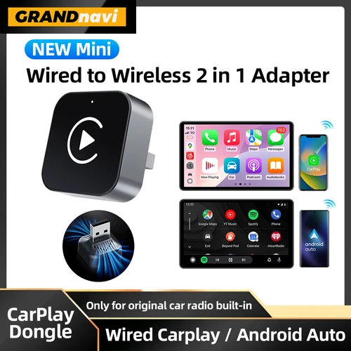 2025 nuevo 2 en 1 inalámbrico CarPlay Android Auto adaptador USB Dongle Mini caja inteligente Plug Play para VW Toyota Nissan Honda Ford Benz KIA