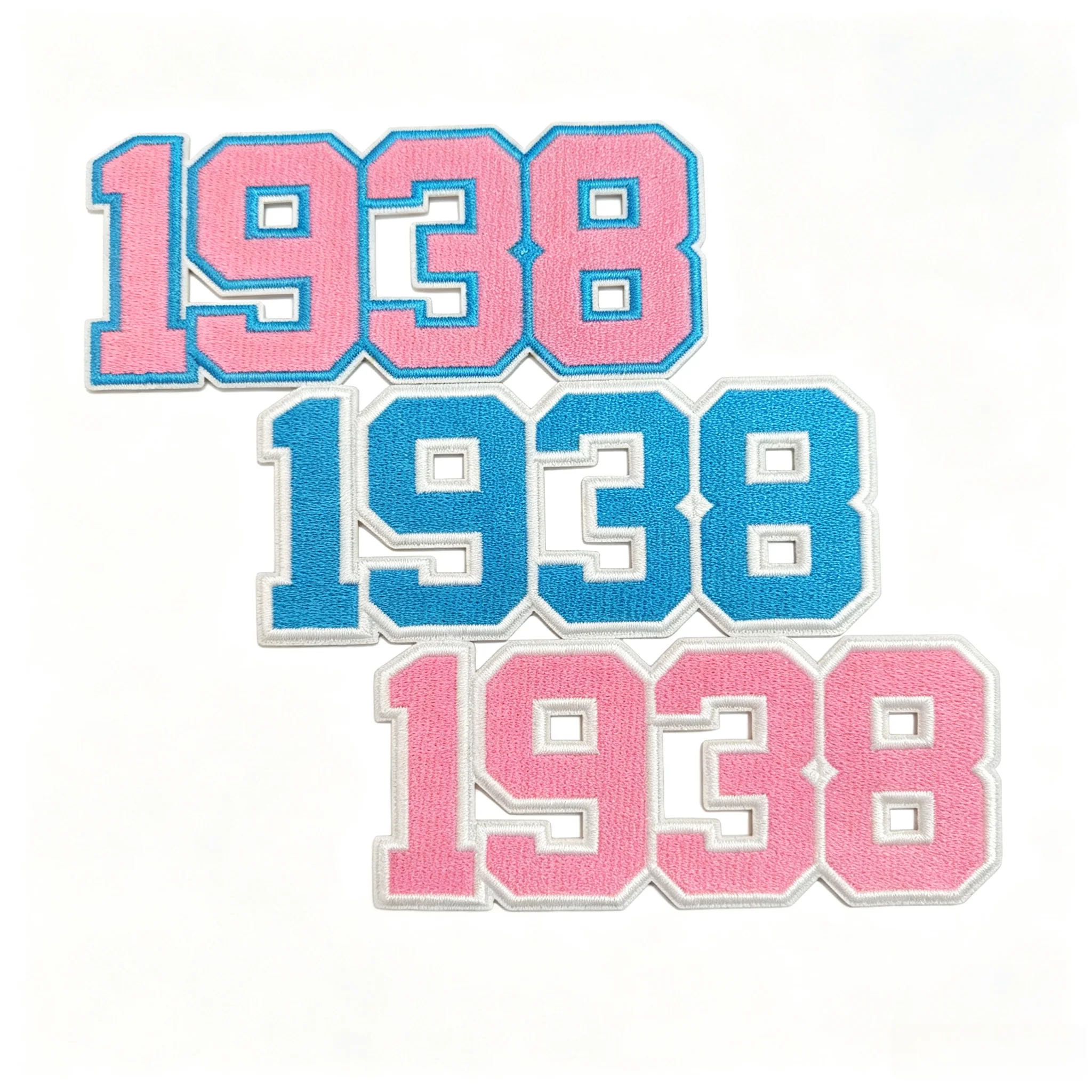 4 Inch Jack and Jill Of America Embroidery Chenille Patch Pink Blue Iron On Patches 1938 Number Applique For Hoodie Jacket Hats view 4