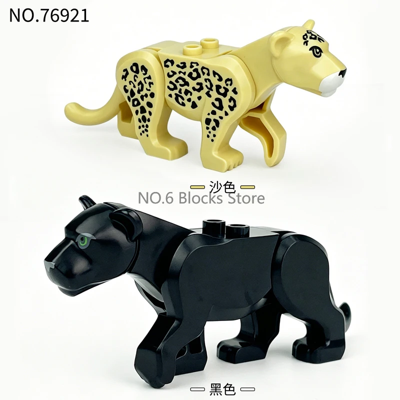 Wildtier-Bausteine MOC Tiger Löwe Elefant Bär Hai Adler Wolf Modellbausatz DIY Lernspielzeug Geschenke für Kinder S11