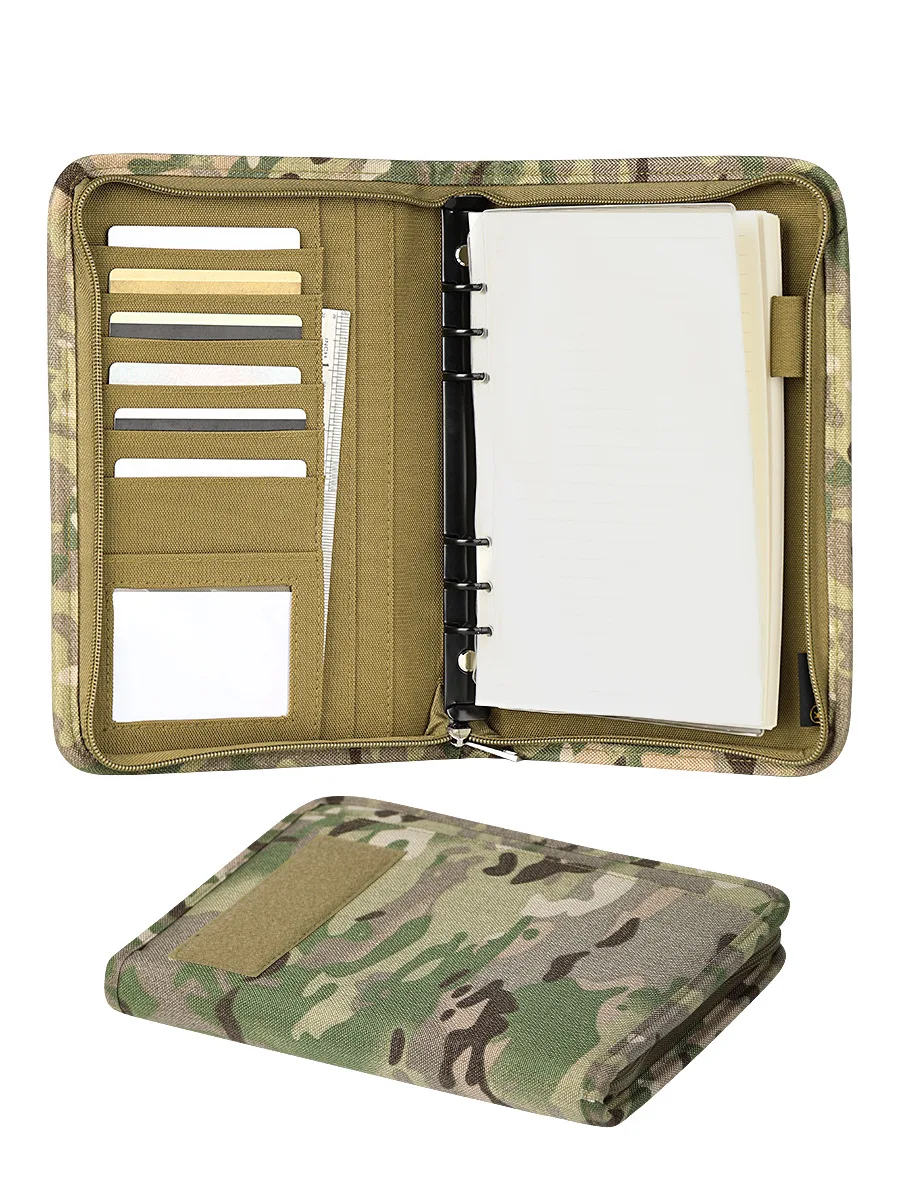 Kosibate Outdoor Padfolio Ring Binder with 80 Sheets of Loose-Leaf Paper Memorandum A5 Weatherproof Tactical Notebook