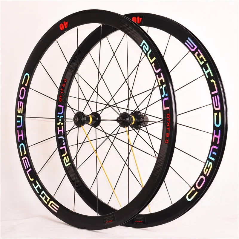 

Factory Direct Ultralight 700C Colorful Reflective Logo V Brake Aluminum Road Bike Wheelset