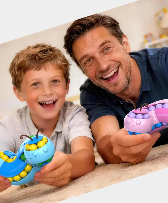 Caterpillar Rotating Magic Bean Puzzle, Fidget Spinner Stress Relief Toy, Learning Toy for Kids Adults