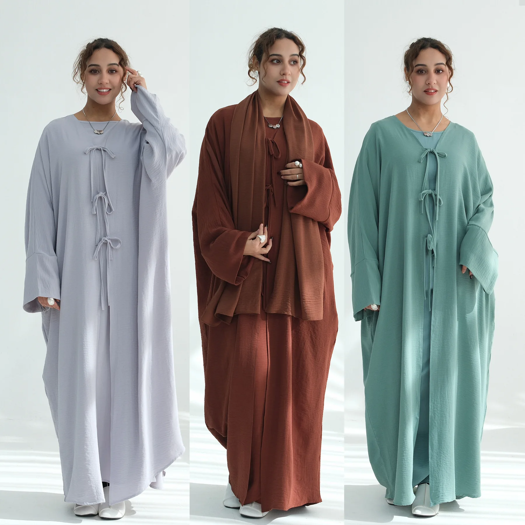 Eid Kimono Paar Abaya Dubai Türkei Islam Muslim Kleid Kaftan Marocain Abayas für Frauen Kaftan Robe Femme Musulmane Jalabiya Kleid