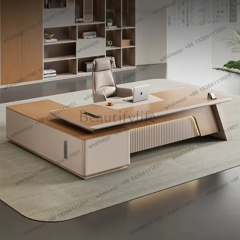 PG Wooden Modern Office Desk Standing Executive Study Computer Decoration Office Desk Drawer Organizers Tavolo Salon Furniture