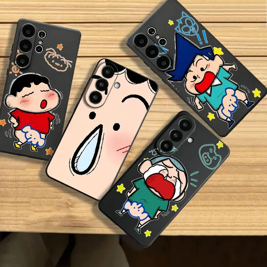 Crayon Cute Shin Chan Phone Cover Case for Samsung Galaxy S26 Ultra S23 Note 20 8 9 10 S26+ S25+ S21 FE S24 S25 Plus S20 S10 S9