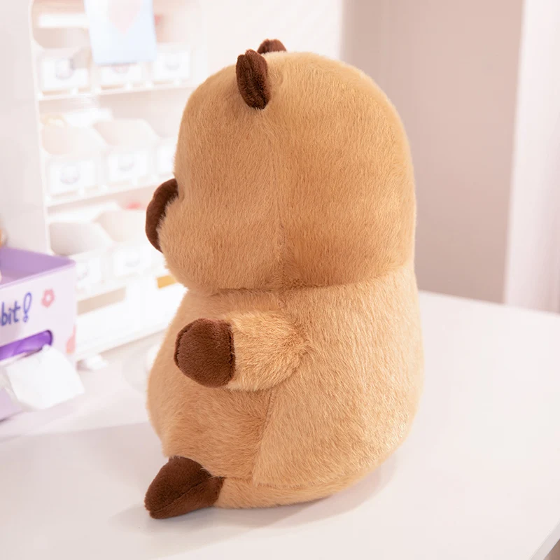 Simulação de pelúcia hamburgo capivara bonecas tartaruga mochila animal kawaii super macio decoração para casa brinquedos engraçados meninas presentes aniversário