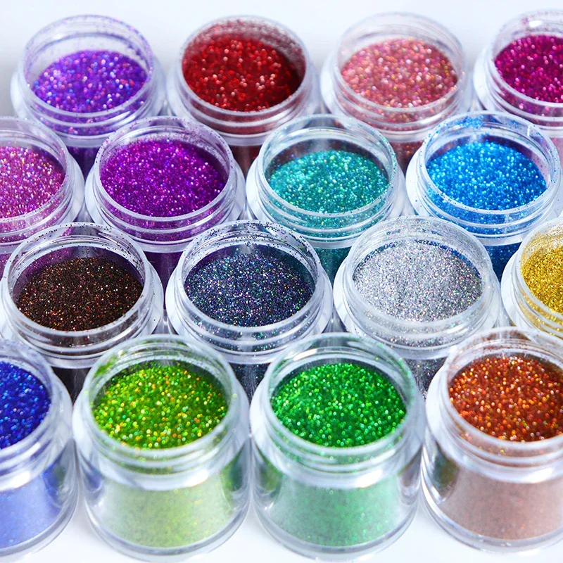 10ml Holographic Glitter Epoxy Resin Pigment Filling Shining Gold Silver Powder Loose Sequins For DIY Silicone Molds Tumbler Art