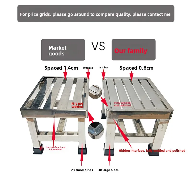 

304 stainless steel low stool bathroom waterproof household vegetable picking durable factory the elderly non-slip bath