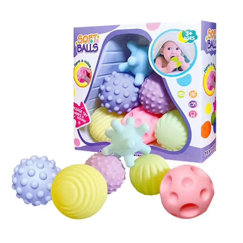 6 PCS Baby Toys Bolas sensoriais para crianças Texturizados Mão Touch Ball Soft Massage Ball Infantil Rattle Senses Brinquedos