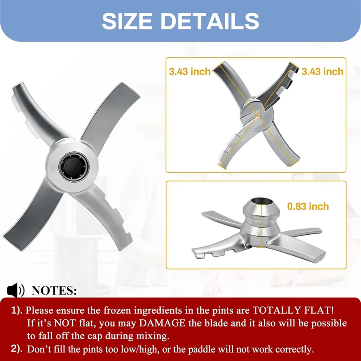 Replacement Paddle Blade for Ninja Creami NC300 Series Ice Cream Makers, Mixing Blade for Ninja NC299AMZ NC301 CN305A HOT