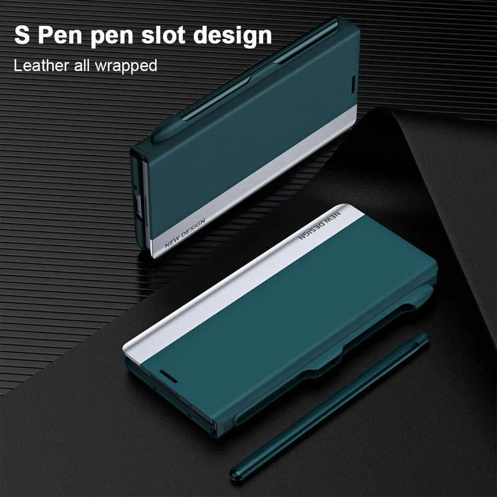 Business All-inclusive Anti-fall Leather Cover For Samsung Galaxy Z Fold 5 4 Magnetic Clamshell Bracket Phone Case With Pen Slot
