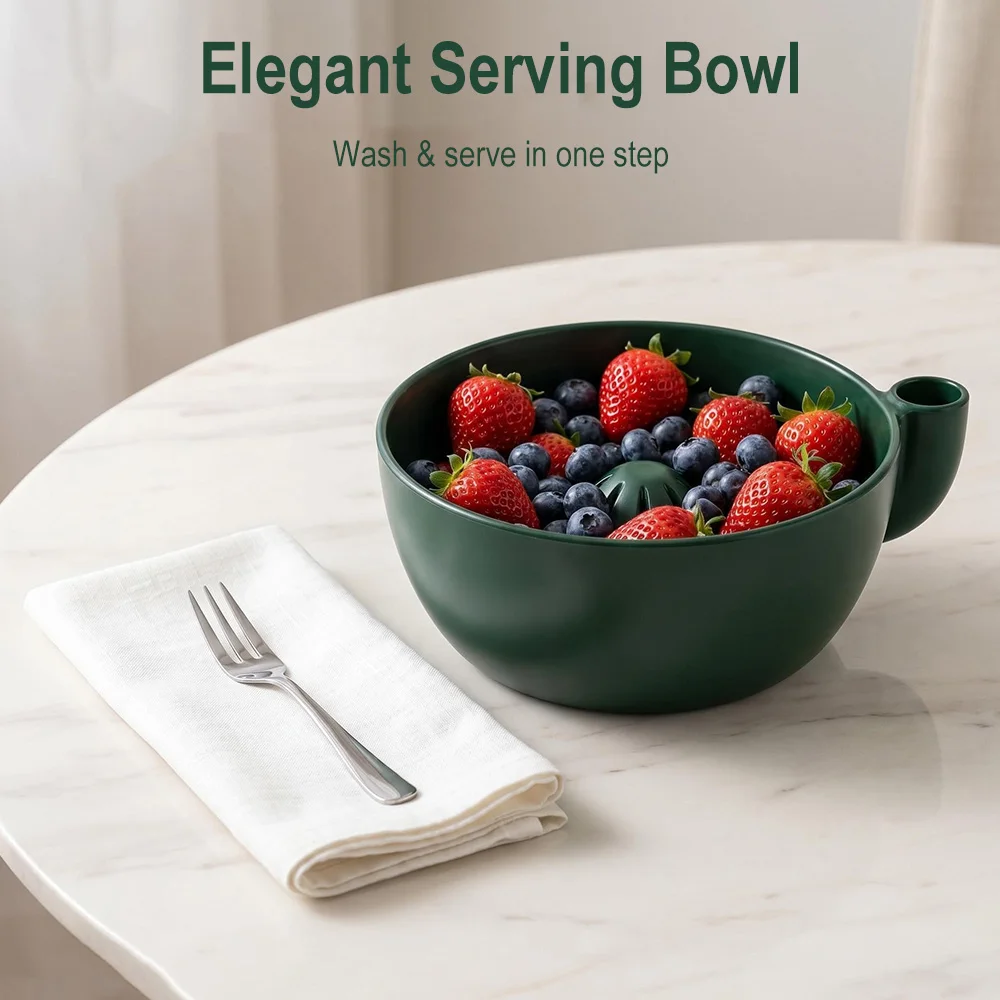 Automatic Swirl Fruit Washing Drain Bowl  Berry Cleaning Bowl Vegetable Fruit Washer Home Kitchen Outdoor Picnic Cleaning Basket view 4