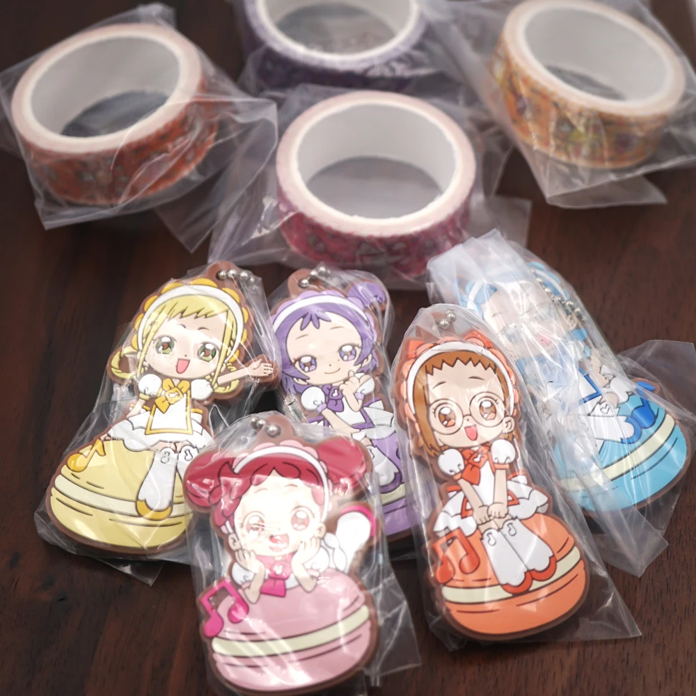 Magical DoReMi Anime Harukaze Fujiwara Hazuki Senoo Aiko Segawa Onpu Asuka Momoko Rubber Bead Chain Keychain