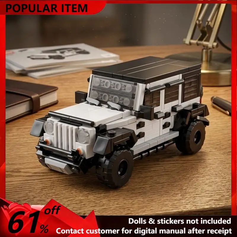 368PCS MOC Four‑door Off‑road Sport Utility Vehicle Simulation Off‑road Car Display Model Building Blocks DIY Assembly Gifts
