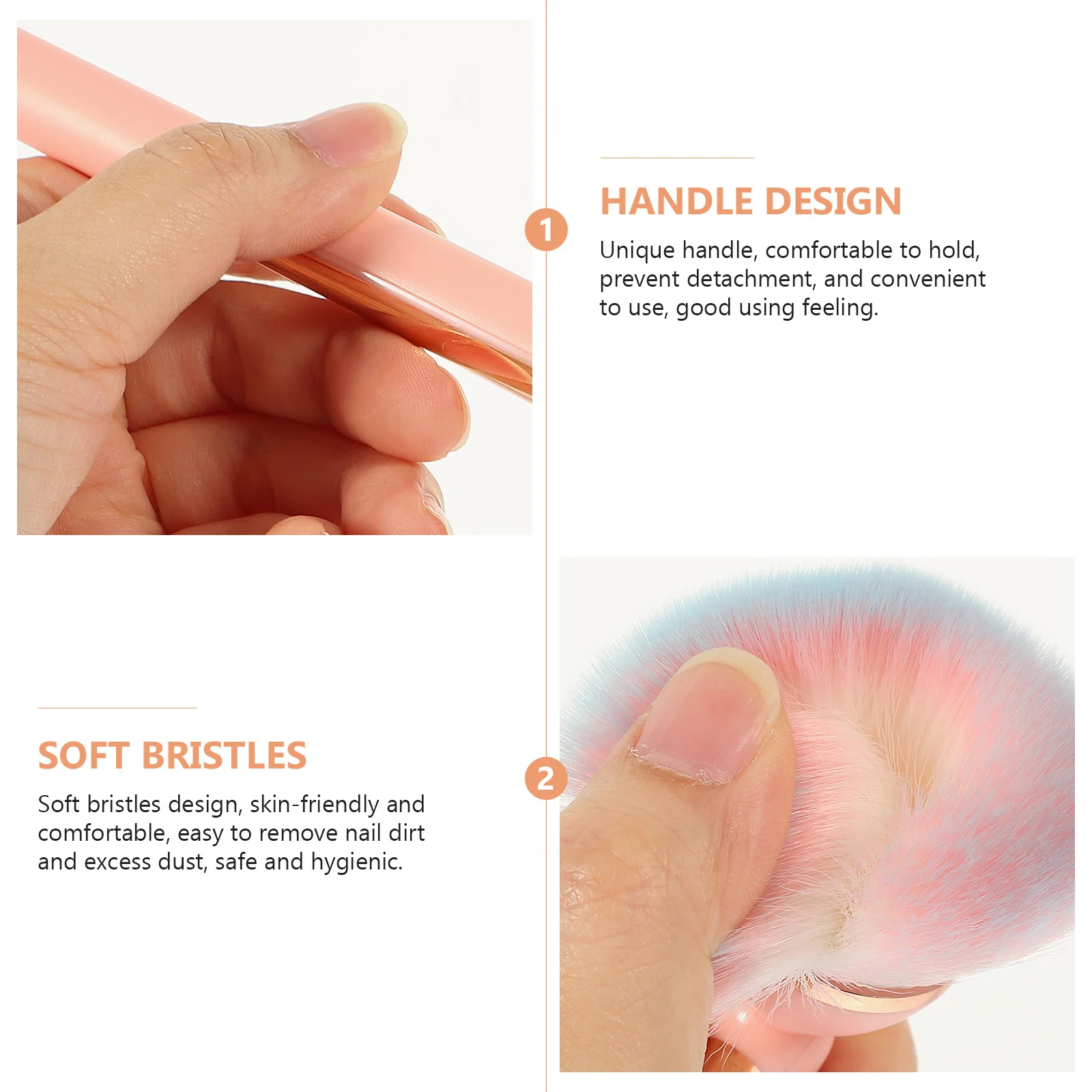 

Makeup Brush For Nail Dust Cleaning Powder Application Portable Lightweight Tool Ergonomic Handle Multi-Function