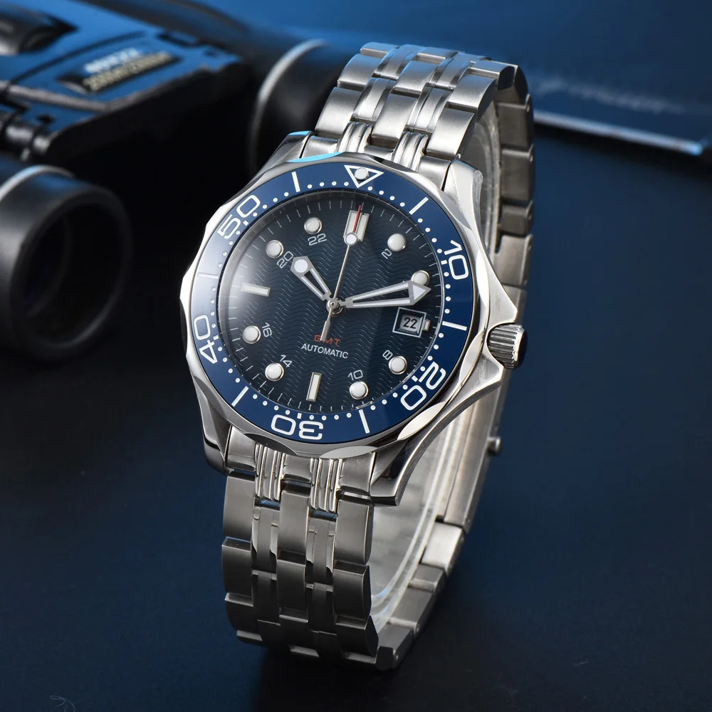Existing Men's Mechanical Watches Business Classic Waterproof Watches Japan 8215 Sport Movement Transparent Glass Backs