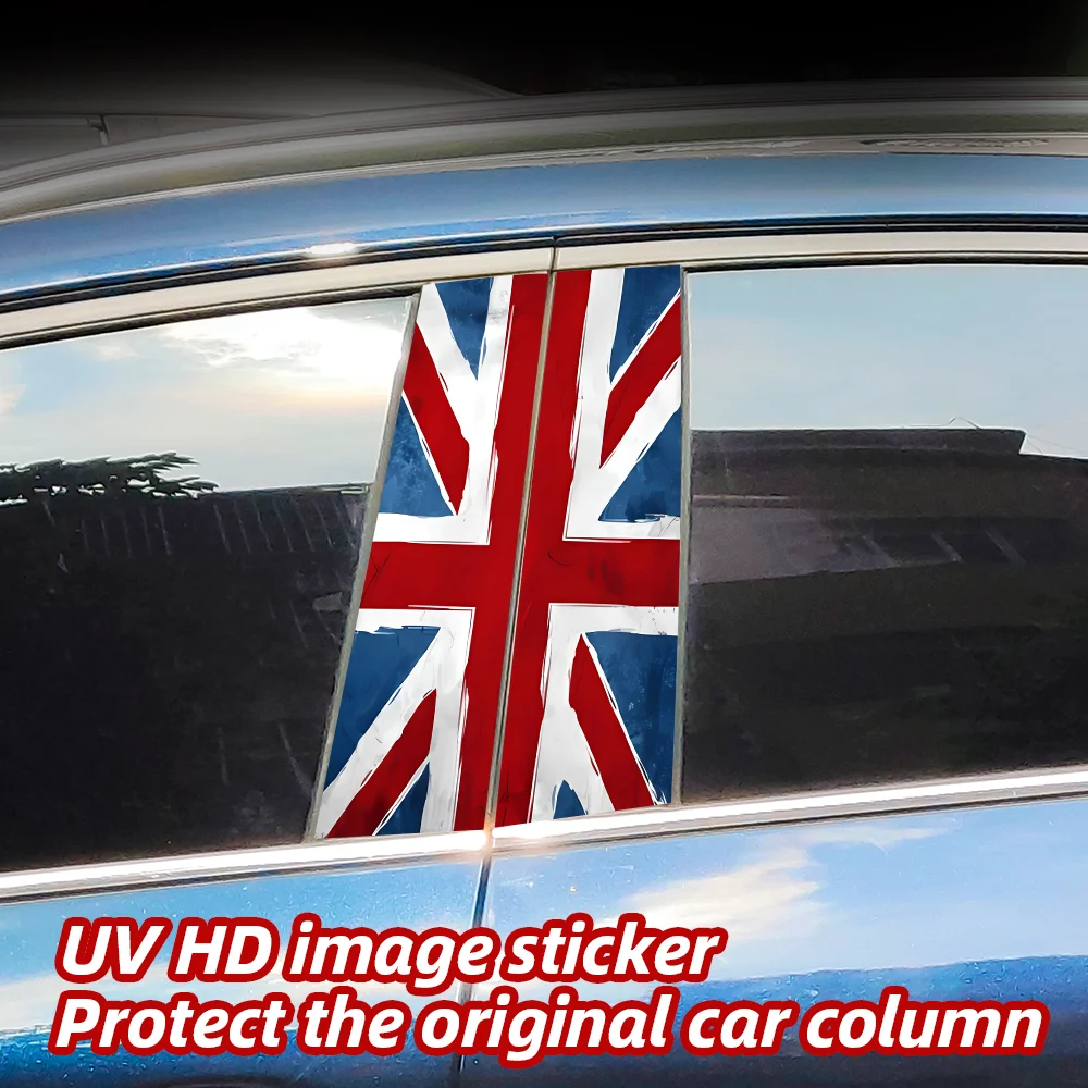 The Union Jack Flag Car Stickers For MINI Auto B Pillar Waterproof Sunscreen Decor Cover Scratches Car Door Pillar Vinyl Decals 4