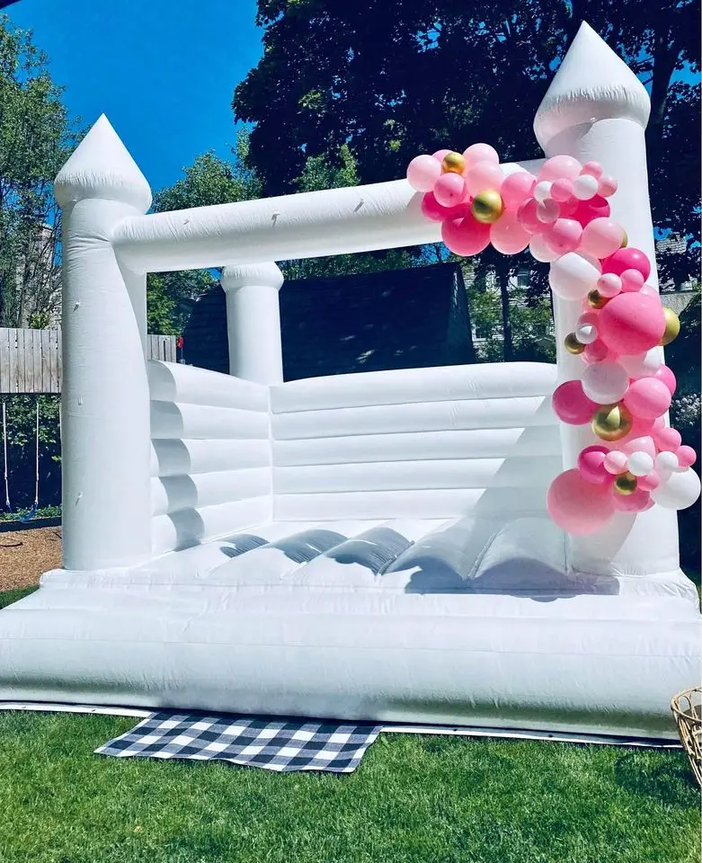 

Customization 10/13/15ft new design white bounce house inflatable for party rental bouncy castle white with blower