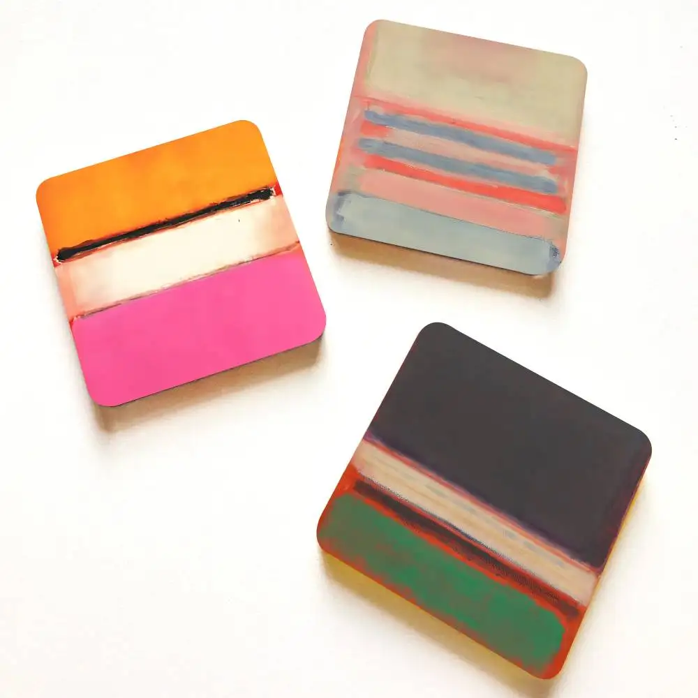 Mark Rothko Colorful Acrylic Fridge Magnet Set Creative Square Decorative Adhesive Stickers Magnets For Festival Gift