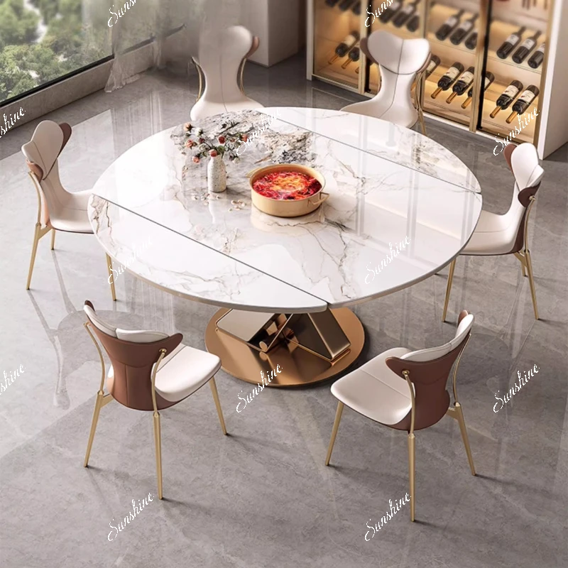 

rock slab dining table Modern simple household small apartment restaurant Multifunctional retractable folding, combination