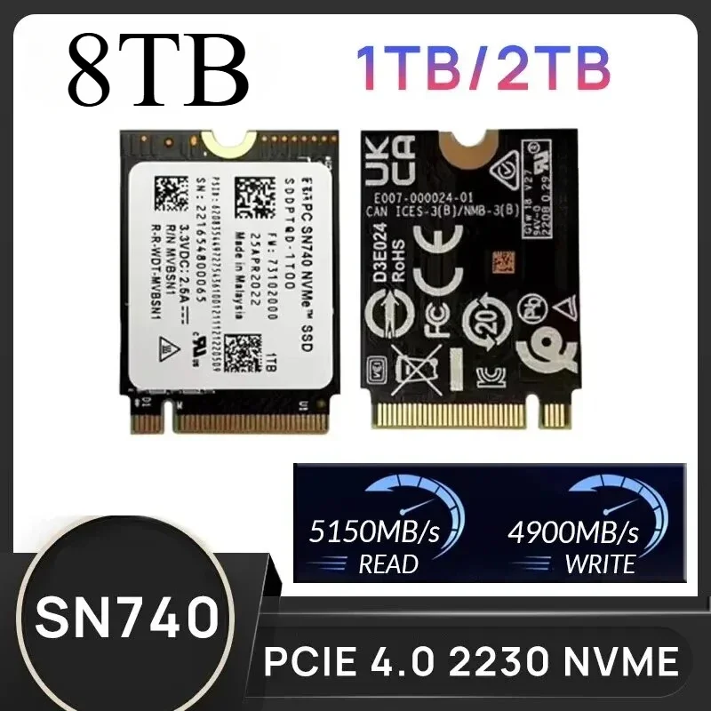 

M2 SN740 1TB 2TB 2230 M.2 NVMe PCIe 4.0 SSD for Steam Deck GPD Surface Laptop Tablet Mini PC Computer Rog Ally