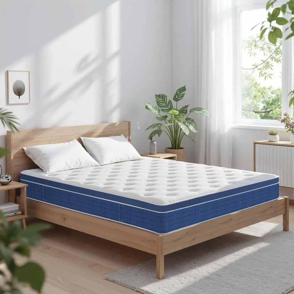 

Mattress 12 Inch, Twin Memory Foam Mattresses, Hybrid Matress, Pocket Coil Innerspring, Breathable Fabric, Strong Edge Support