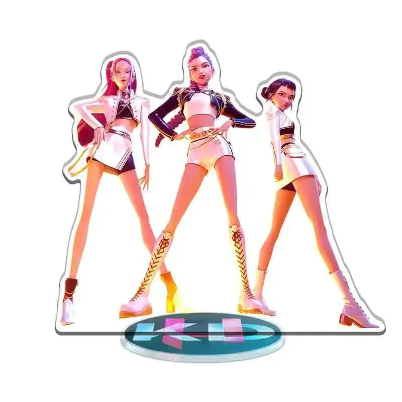 2025KPop Demon Hunters Rumi Mira Zoe platos acrílicos de pie modelo Huntrix decoración de escritorio accesorios de adorno regalo de cumpleaños