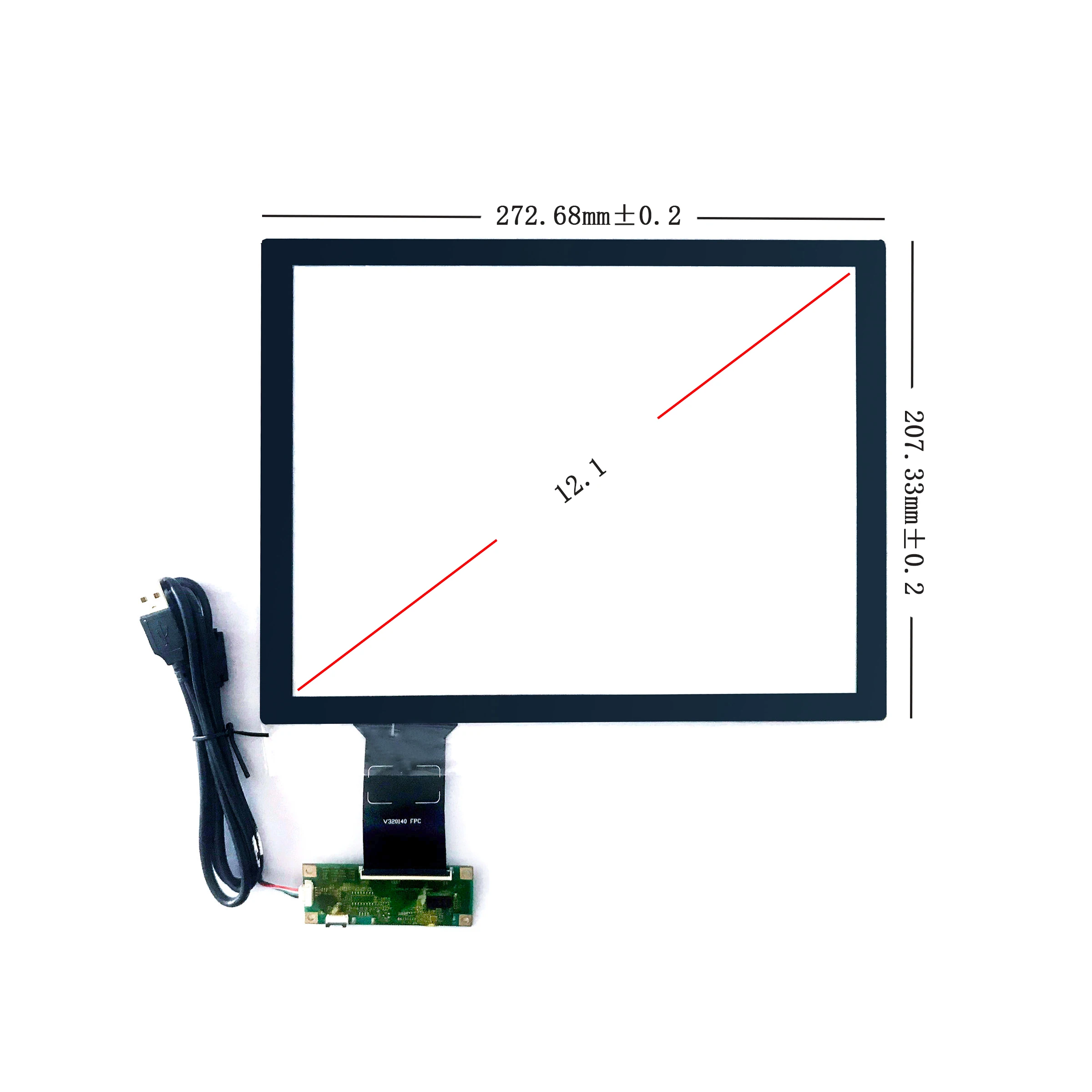 

12,1-дюймовая сенсорная панель 4:3 G+G USB Ilitek для ПРОМЫШЛЕННЫХ