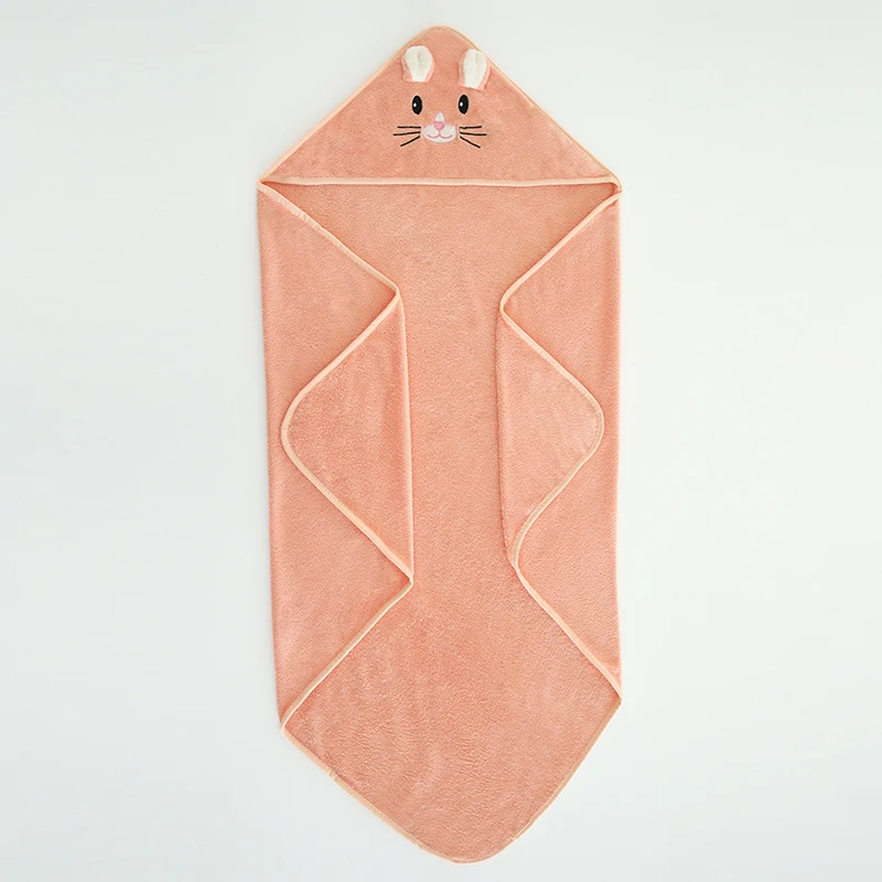 Children's Towel Cloak Quick-Drying Coral Velvet Robe Cartoon Cape Baby Darling Hooded image 3