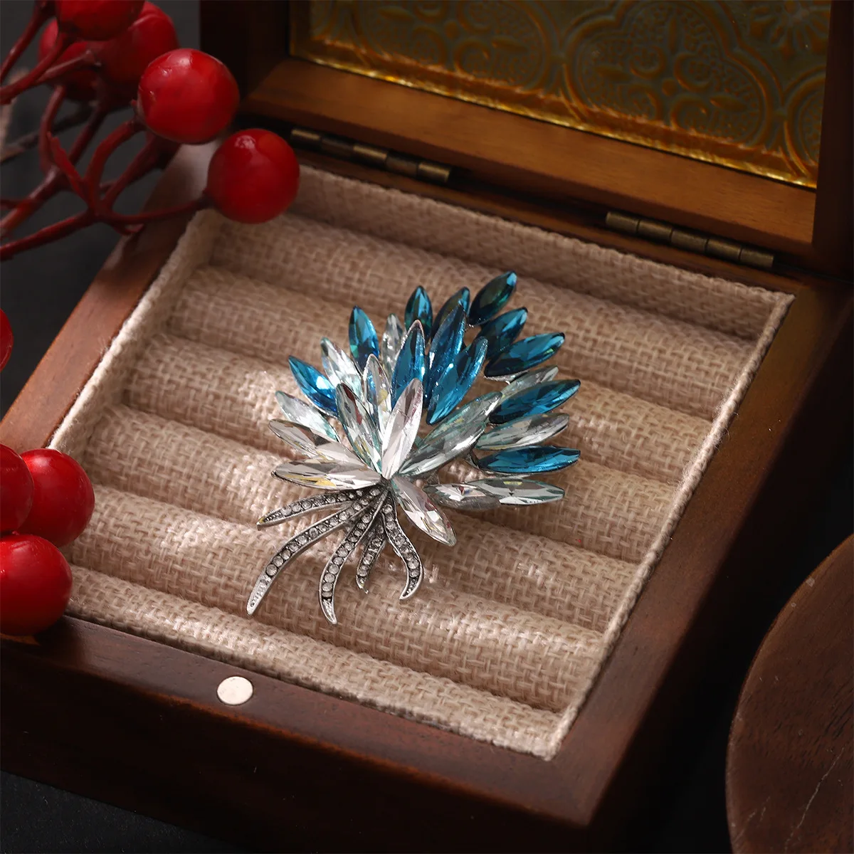 Fashion Crystal Wheat Flower Brooches For Women Unisex Elegant Exquisite Rhinestone Bouquet Brooch Pin Office Party Jewelry Gift view 6