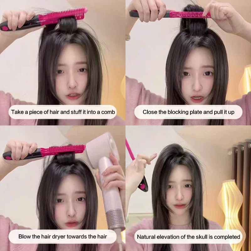 V Type Hair Straightener Brush DIY Hairdress Tool Hairdressing Combs Natural Hair Styling Curling Comb Hair For Male And Female