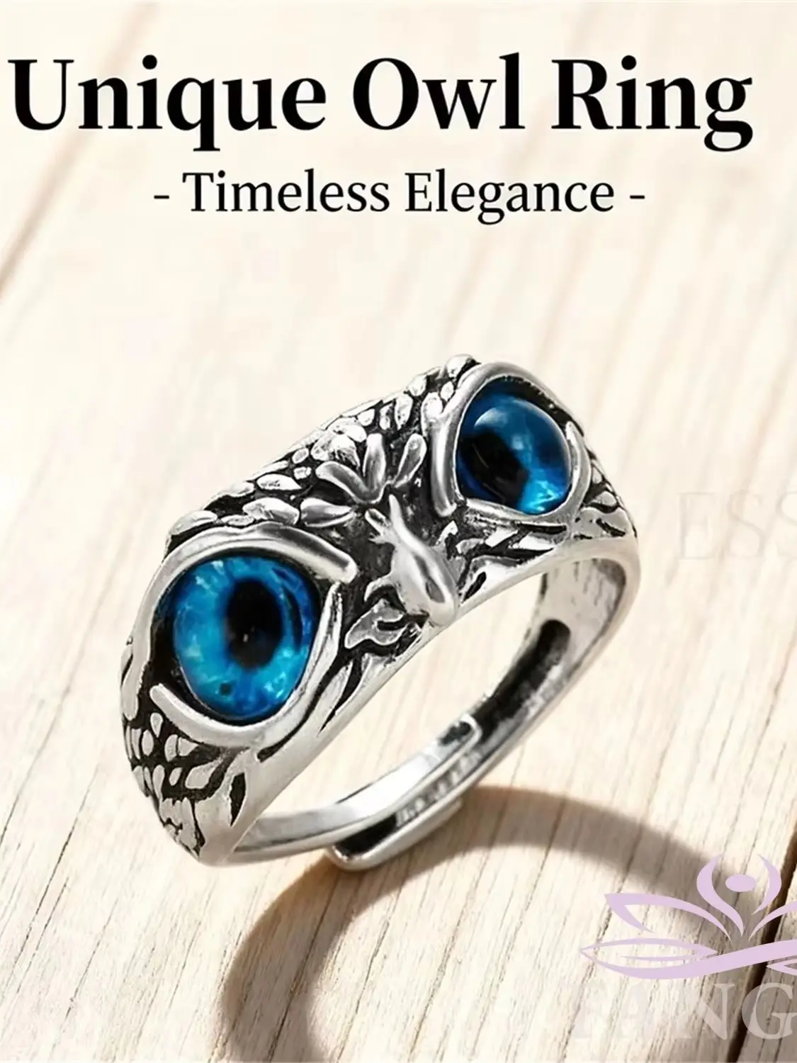 Fancy Vintage Owl Carved Tibet Silver Ring Rare Animals Youth Gothic Adjustable Fashion for Men&Women Jewelry Accessories Gift