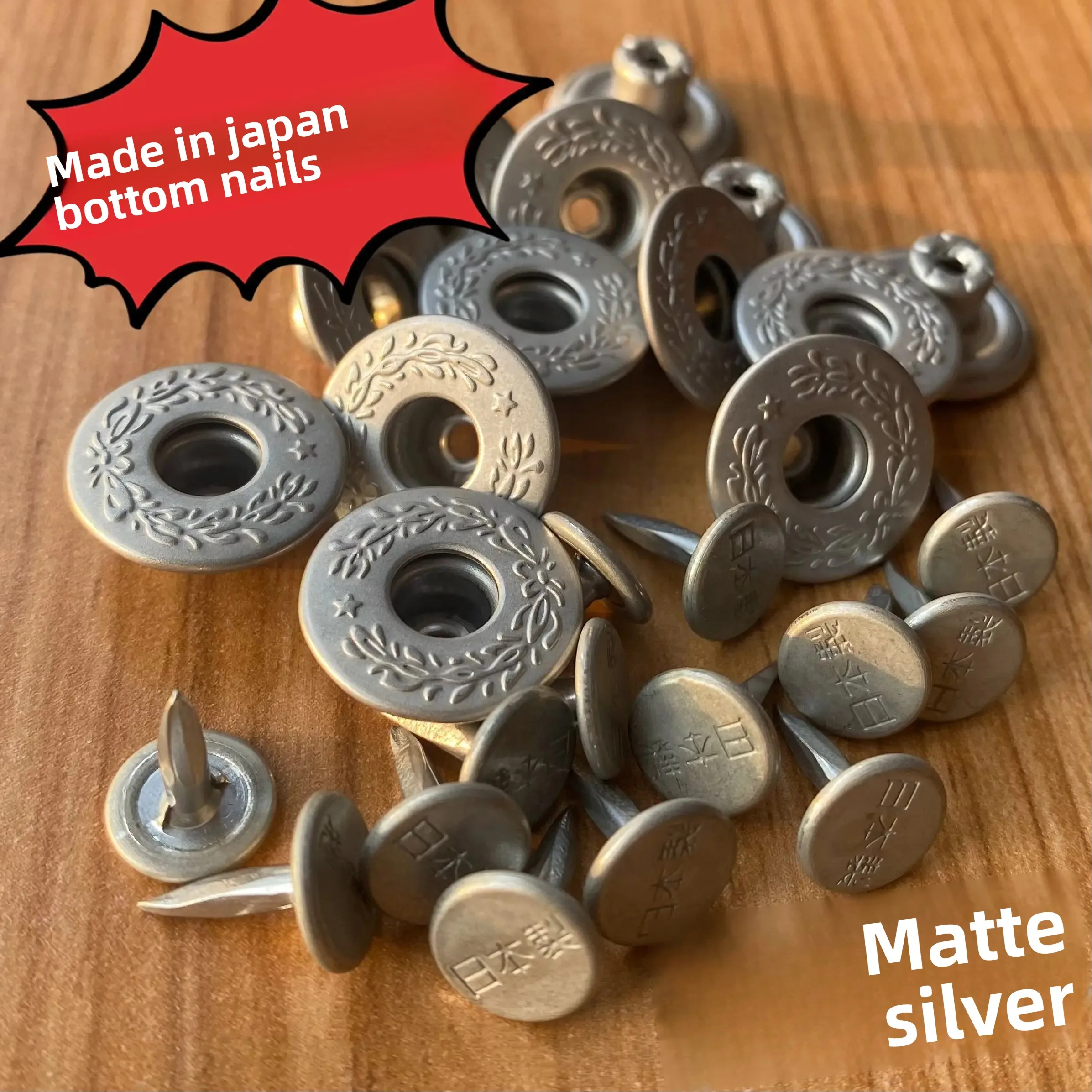 

Spot YKK Metal I-shaped Buckle with Japanese Bottom Nail Laurel Buckle