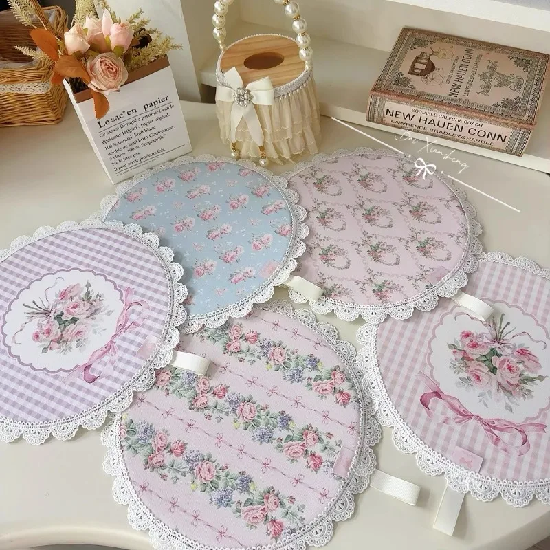 European Rose Table Mat Heat-insulating Waterproof Mat Heat-resistant Lace Leather Kitchen Accessory Dining Table Decoration