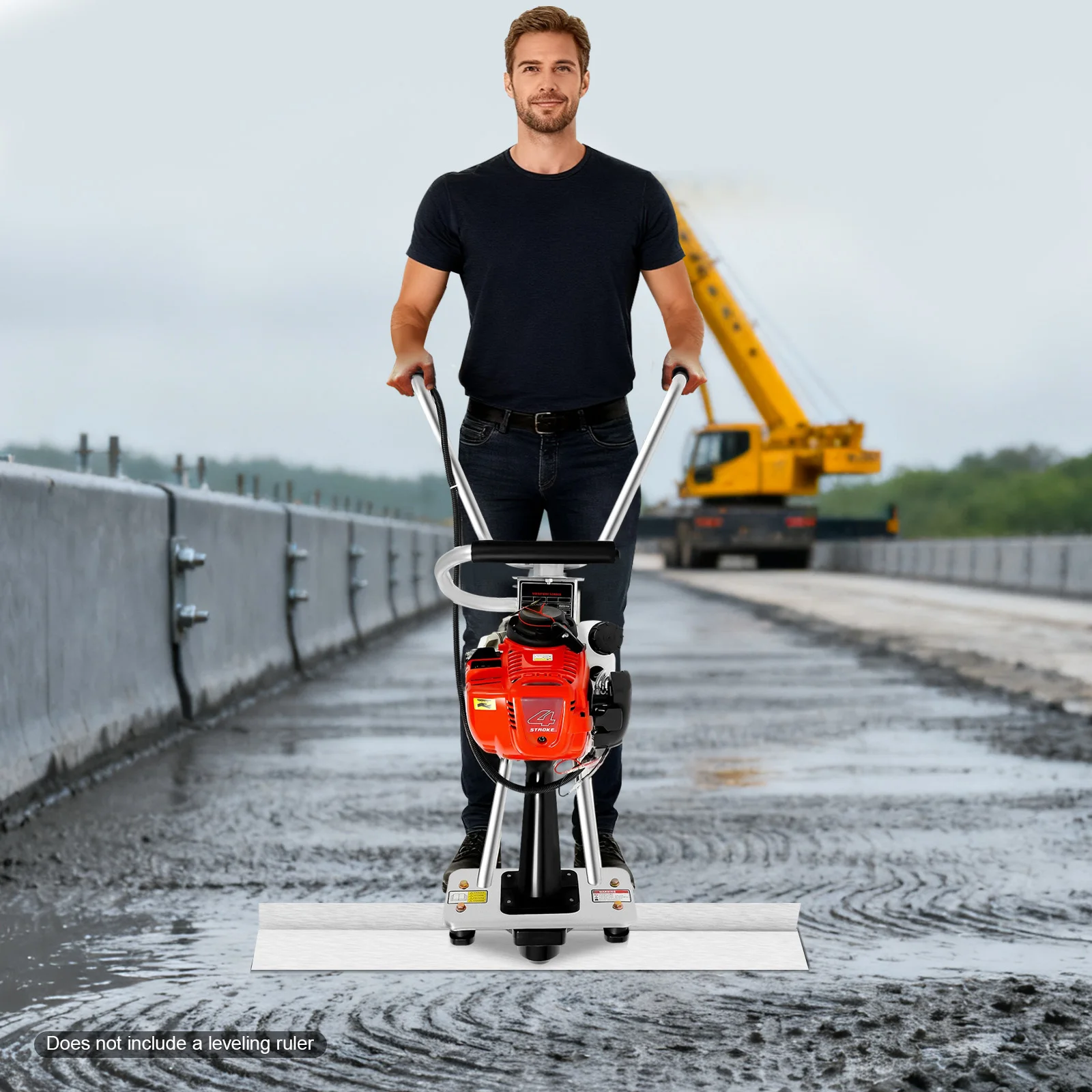 35.8CC 4-السكتة الدماغية الملموسة الاهتزازية، تبريد الهواء كامل الفولاذ المقاوم للصدأ السلطة المسمار لتسوية البناء