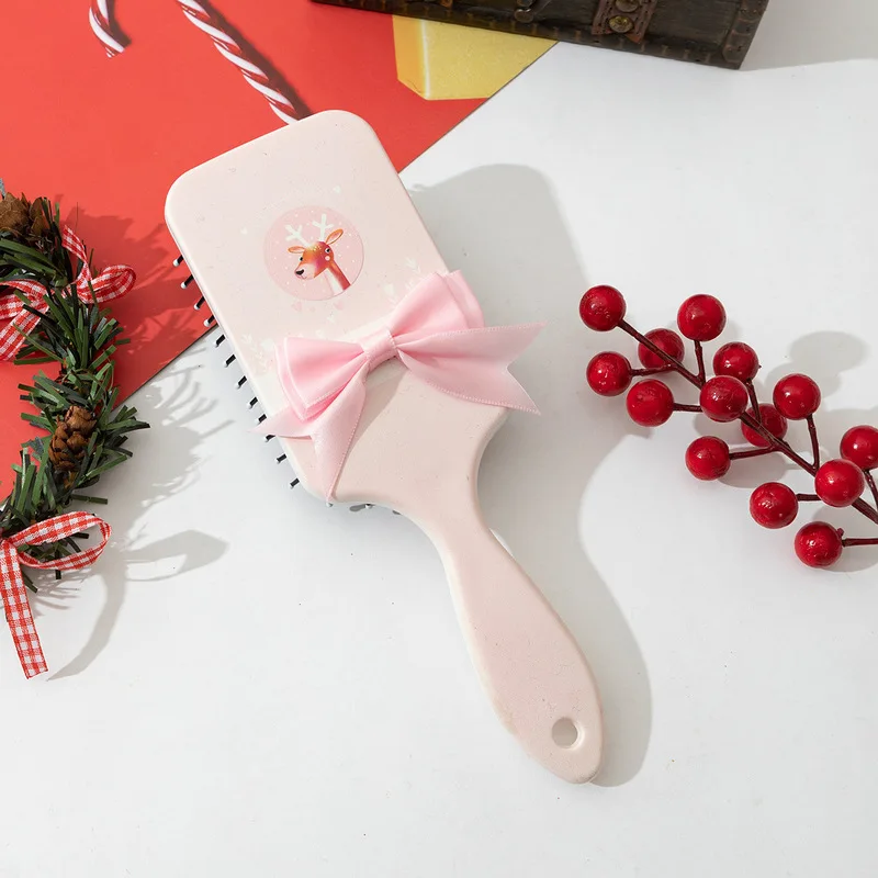 Hair Comb With Mirror Foldable Comb Travel Portable Massage Women Girl Hair Brush Pink Bowknot Comb Styling Tools Gift view 6