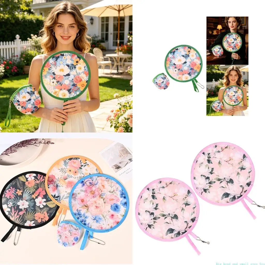 581C Handheld Folding Fan Elegant Foldable Hand Fan Foldable Compacts Cooling Fan for Festival,Parties Favor,Travel,Event