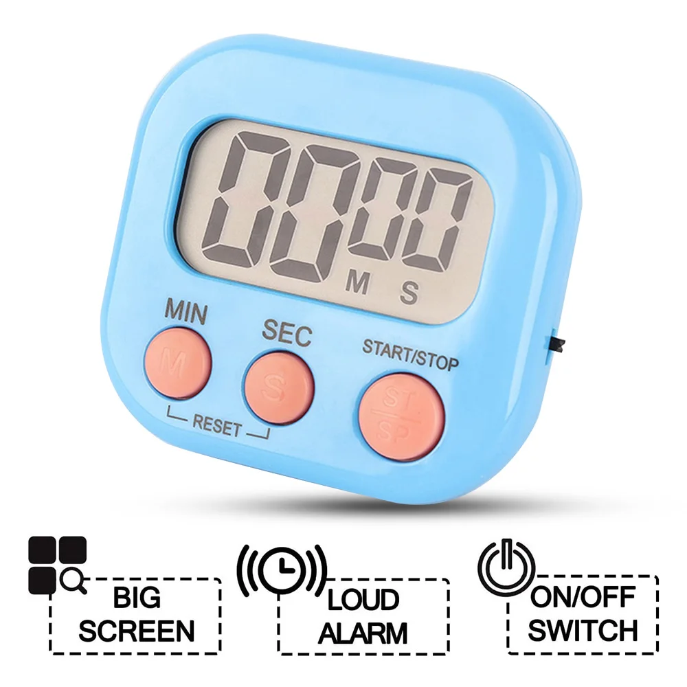 Kitchen Timer Magnetic LCD Digital Countdown Stopwatch With Stand Practical Cooking Baking Sports Alarm Clock Reminder Tools