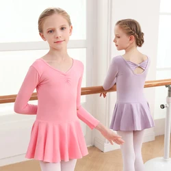 여아용 긴팔 레오타드, 어린이 댄스 발레 체조 바디 수트, 레오타드 복장