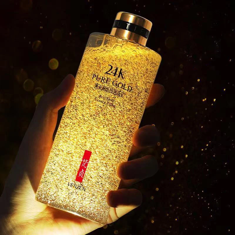 24K Gold Face Toner Shrinking Pores Skin Care Essence Water Moisturizing Oil Control Anti Aging Acne Facial Tonic Products 300ML