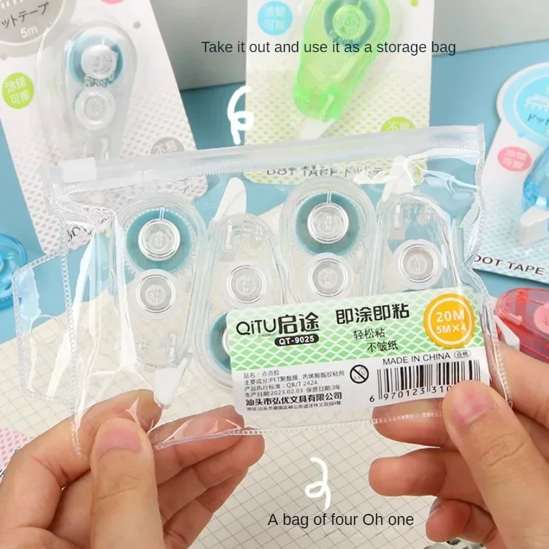 شريط لاصق بالنقاط اللاصقة على الوجهين ، خالي من الأحماض وآمن أرشيفي ، شريط بكرة دائم ، عداء شريط لاصق ، 4 من كل مجموعة #6