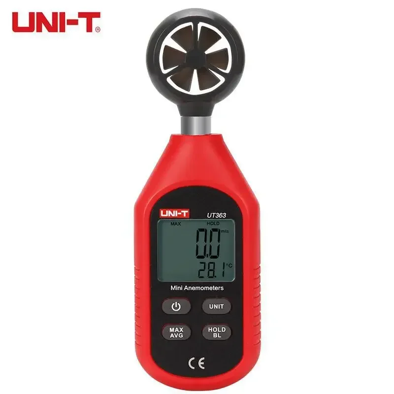 Anemômetro Portátil Medição Digital da Velocidade do Vento Testador de Temperatura Display Lcd Medidor de Fluxo de ar Uni-t-ut363