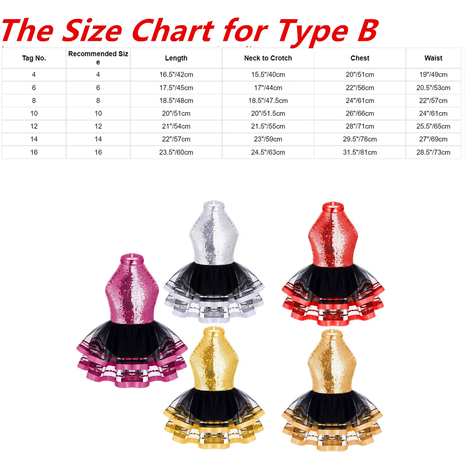 TiaoBug Kids Girls Sequins Sleeveless Asymmetrical Ballet Tutu Dress Children Gymnastics Leotard Skating Lyrical Dance Costumes