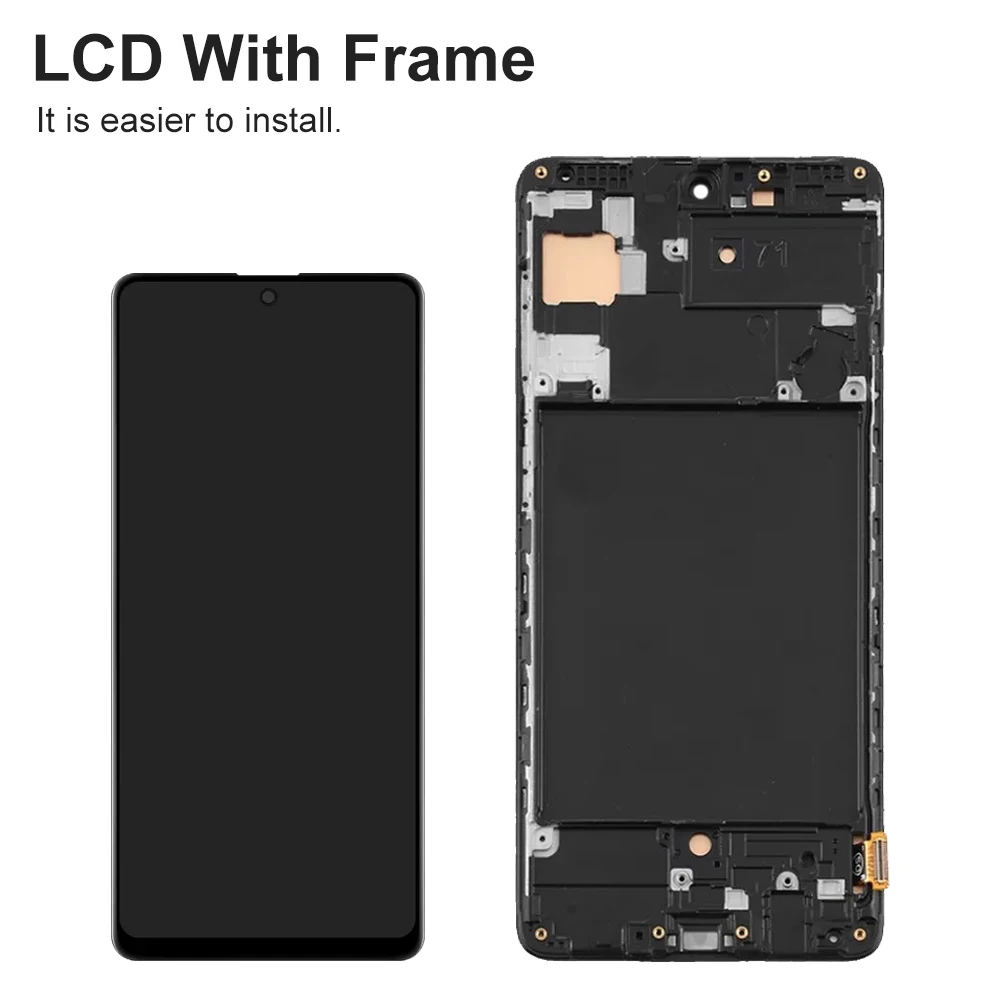 Super AMOLED A71 A715 A715F A715F/DS Display Screen Parts for Samsung Galaxy A71 LCD Display Touch Screen Digitizer Replacement