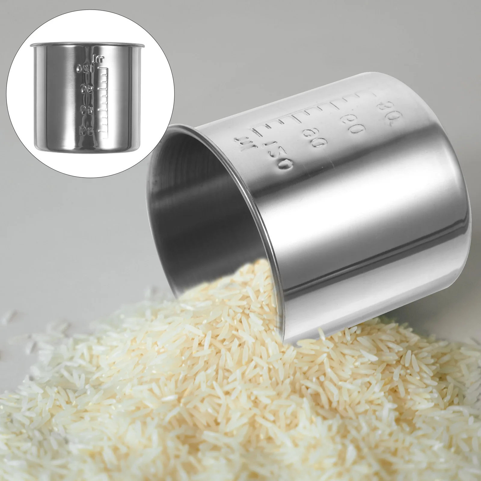 

Measuring Cup Drinks Rice Container Flour Spirits Sturdy Stainless Steel Convenient